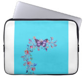 Moderne Lila Butterfly Border Electronics Bag Blu Laptopschutzhülle (Vorderseite)