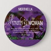 Moderne Lila Christliche PROVERBS 31 Button (Vorderseite)