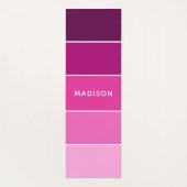 Moderne Lila Colorblock Personalisiert Name Fitnes Yogamatte (Rückseite)