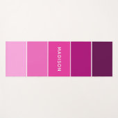 Moderne Lila Colorblock Personalisiert Name Fitnes Yogamatte (Vorderseite (Horizontal))
