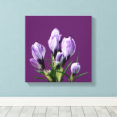 Moderne lila Crocus floral trendig digital stilvol Leinwanddruck (Insitu (Holzboden))
