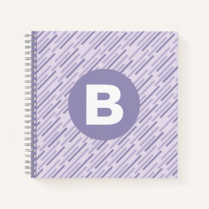 Moderne lila diagonale Streifen Monogramm Notizblock