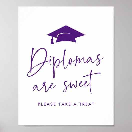 Moderne Lila Diplome sind eine Sweet Graduation Pa Poster (Vorne)