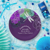 Moderne Lila Dragonfly-Blumenpapier-Teller Pappteller (Party)