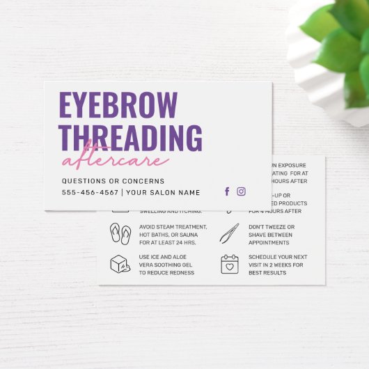Moderne Lila, einfache Eyebrow-Threading-Nachsorge (Schreibtisch)
