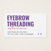 Moderne Lila, einfache Eyebrow-Threading-Nachsorge (Vorderseite)