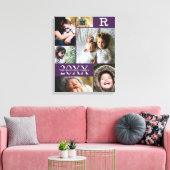 Moderne Lila Farbblöcke 6 FotoCollage Leinwanddruck (Insitu (Wohnzimmer))