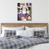 Moderne Lila Farbblöcke 6 FotoCollage Leinwanddruck (Insitu (Schlafzimmer))