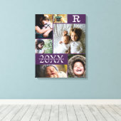 Moderne Lila Farbblöcke 6 FotoCollage Leinwanddruck (Insitu (Holzboden))