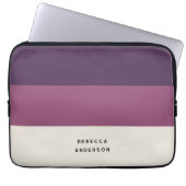 Moderne Lila Farbblockstreifen Laptopschutzhülle (Vorderseite)