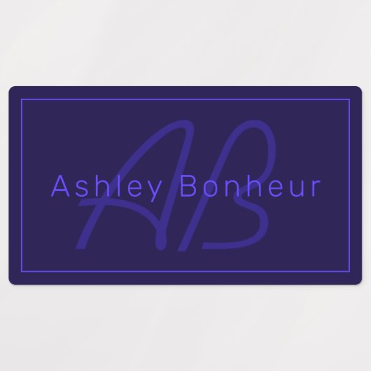 Moderne Lila Farben | Cooler Name und Monogramm Etiketten (Design 2)