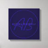 Moderne Lila Farben | Cooler Name und Monogramm Leinwanddruck (Vorderseite)
