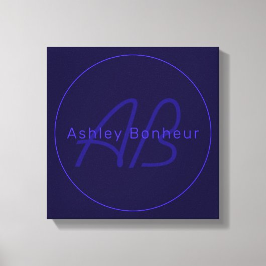 Moderne Lila Farben | Cooler Name und Monogramm Leinwanddruck (Vorderseite)