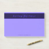 Moderne Lila Farben | Cooler Name und Monogramm Post-it Klebezettel (Auf Schreibtisch)