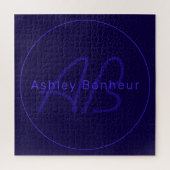 Moderne Lila Farben | Cooler Name und Monogramm Puzzle (Vertikal)