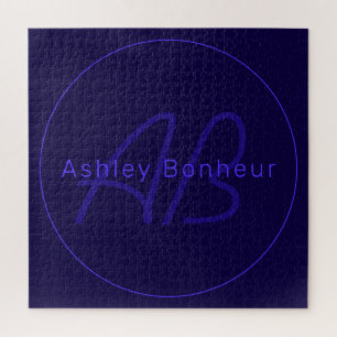 Moderne Lila Farben   Cooler Name und Monogramm Puzzle