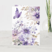 Moderne Lila florale Foto Happy Mother Day Card Karte (Rückseite)