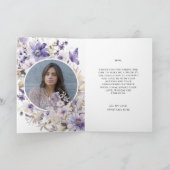 Moderne Lila florale Foto Happy Mother Day Card Karte (Innenseite)