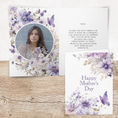 Moderne Lila florale Foto Happy Mother Day Card Karte