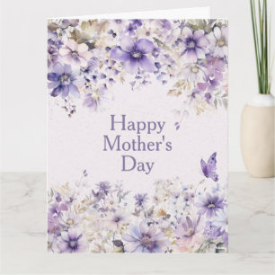 Moderne lila florale Happy Mother's Day Karte