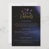 Moderne, Lila florale Hochzeitskarte Einladung (Vorderseite)