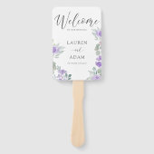 Moderne lila florale Hochzeitsmappe Fächer (Vorderseite)
