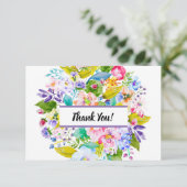 Moderne Lila florale Romantik Vielen Dank Dankeskarte (Stehend Vorderseite)