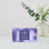 Moderne lila Folie Metallisch Visitenkarte (Stehend Vorderseite)