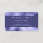 Moderne lila Folie Metallisch Visitenkarte (Rückseite)