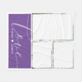 Moderne Lila Foto Collage Liebe Personalisiert Fleecedecke (Vorderseite (Horizontal))