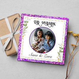 Moderne Lila Foto Eid Grußkarte für Schwester Einladung