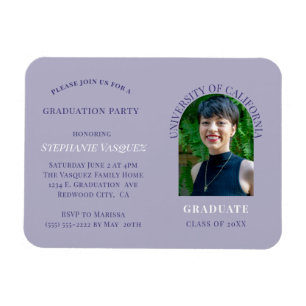 Moderne Lila Foto Graduierungspartei Einladung Magnet