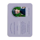 Moderne Lila Foto Graduierungspartei Einladung Magnet (Vertikal)