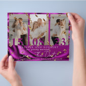 Moderne Lila Fotokassenkarte Save the Date Flyer (Hand)