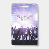 Moderne Lila Geburtstagsparty Ausweis (Rückseite)