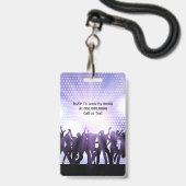 Moderne Lila Geburtstagsparty Ausweis (Rückseite mit Lanyard)