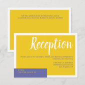 Moderne lila-gelbe Hochzeit minimal Begleitkarte (Vorne/Hinten)