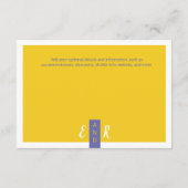 Moderne lila-gelbe Hochzeit minimal Begleitkarte (Rückseite)