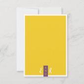 Moderne lila-gelbe Hochzeit minimal RSVP Karte (Rückseite)