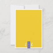 Moderne lila-gelbe Hochzeit minimal RSVP Karte (Rückseite)