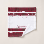 Moderne, Lila Geometrie Badhandtuch Set (Waschlappen)