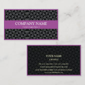 Moderne lila Geschäfts-Karte mit Damast Visitenkarte (Vorne/Hinten)