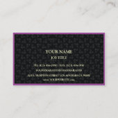 Moderne lila Geschäfts-Karte mit Damast Visitenkarte (Rückseite)