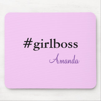 Moderne Lila Girl-Boss & Name | beste Girly Mousepad
