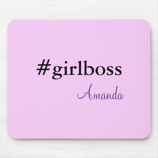 Moderne Lila Girl-Boss & Name | beste Girly Mousepad (Vorne)