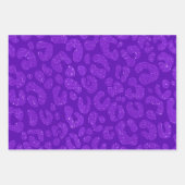 moderne lila Glitter-Leopard Geschenkpapier Set (Vorderseite 2)