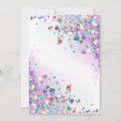 Moderne Lila Glitzer Glitzern White Einladung (Rückseite)
