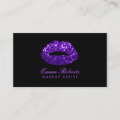 Moderne Lila Glitzer Lips Makeup Artist Visitenkarte (Vorderseite)