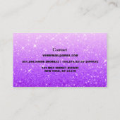 Moderne Lila Glitzer-Visitenkarte Visitenkarte (Rückseite)