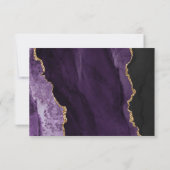 Moderne Lila Gold Agate Aquamarin Wedding RSVP Car Karte (Rückseite)
